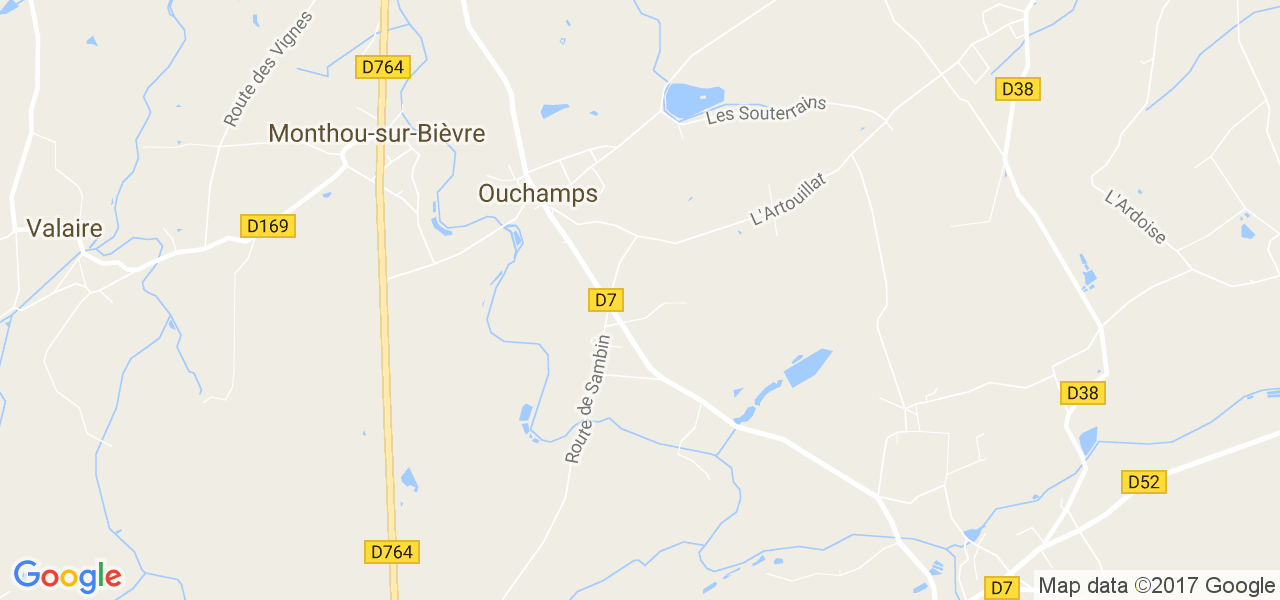 map de la ville de Ouchamps