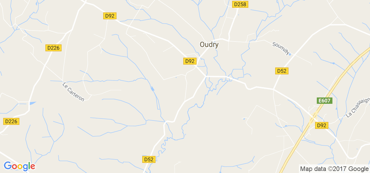 map de la ville de Oudry