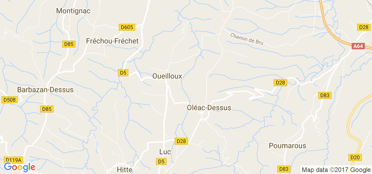 map de la ville de Oueilloux