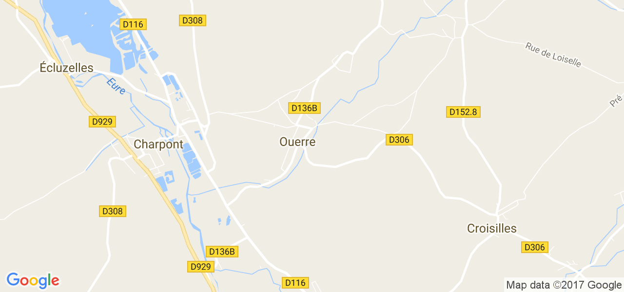 map de la ville de Ouerre