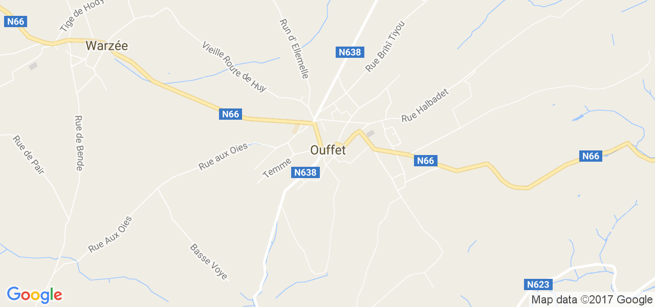 map de la ville de Ouffet