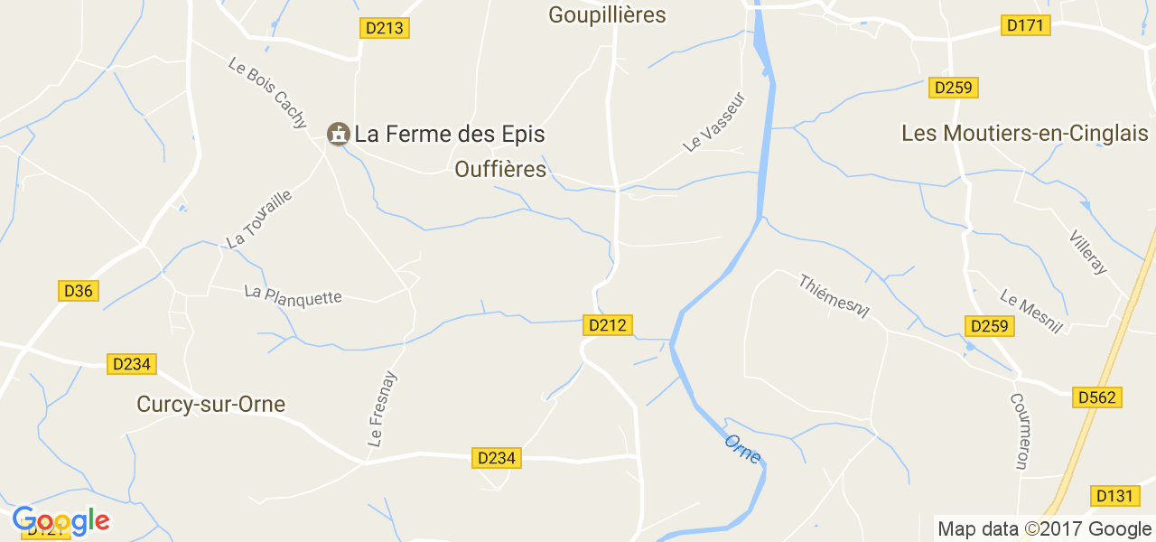 map de la ville de Ouffières