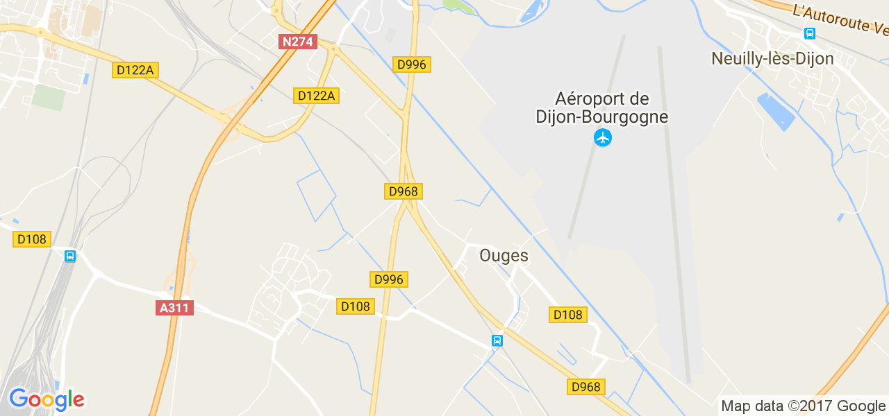 map de la ville de Ouges