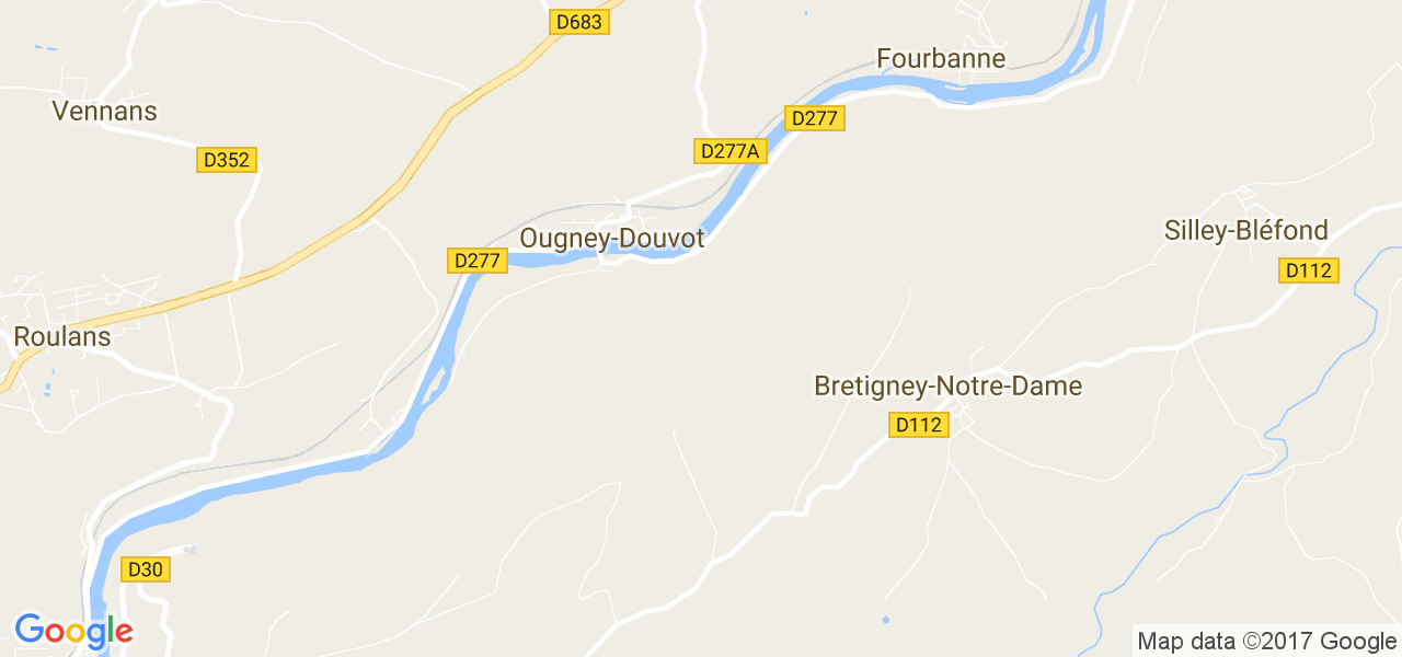 map de la ville de Ougney-Douvot