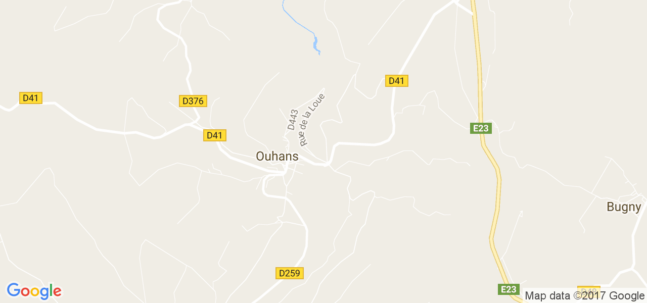 map de la ville de Ouhans