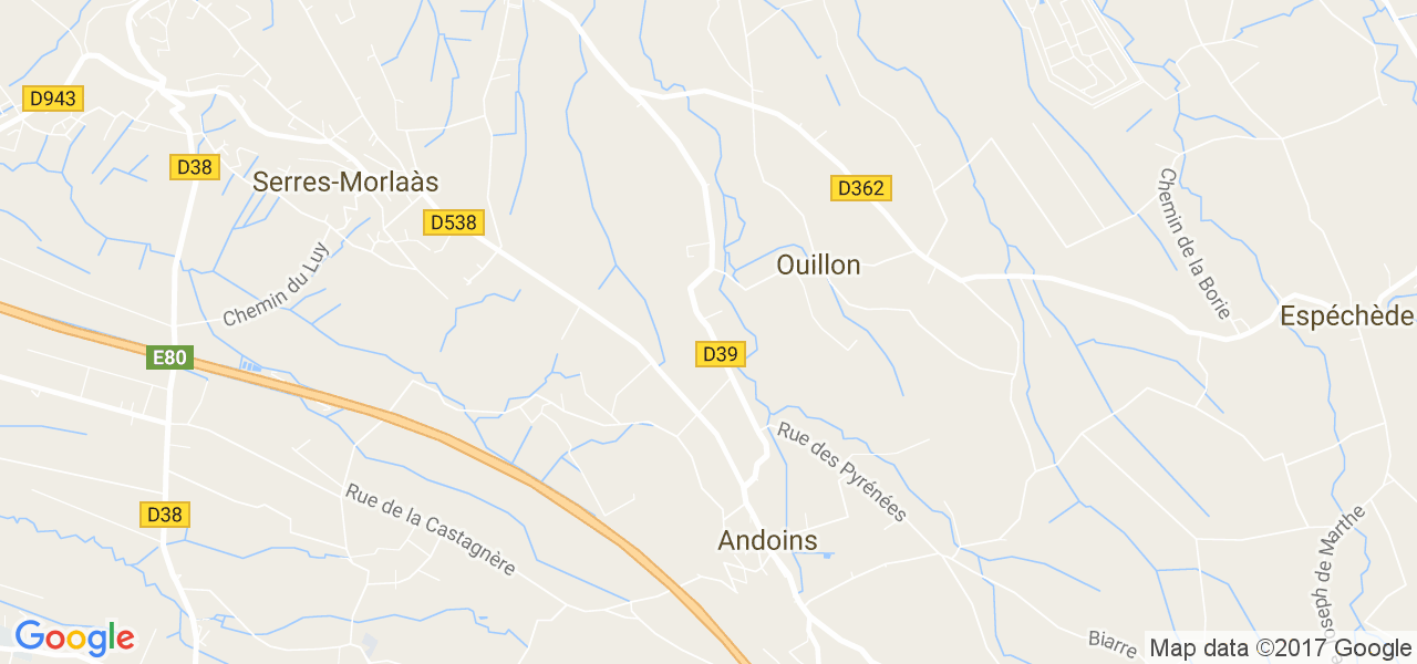 map de la ville de Ouillon