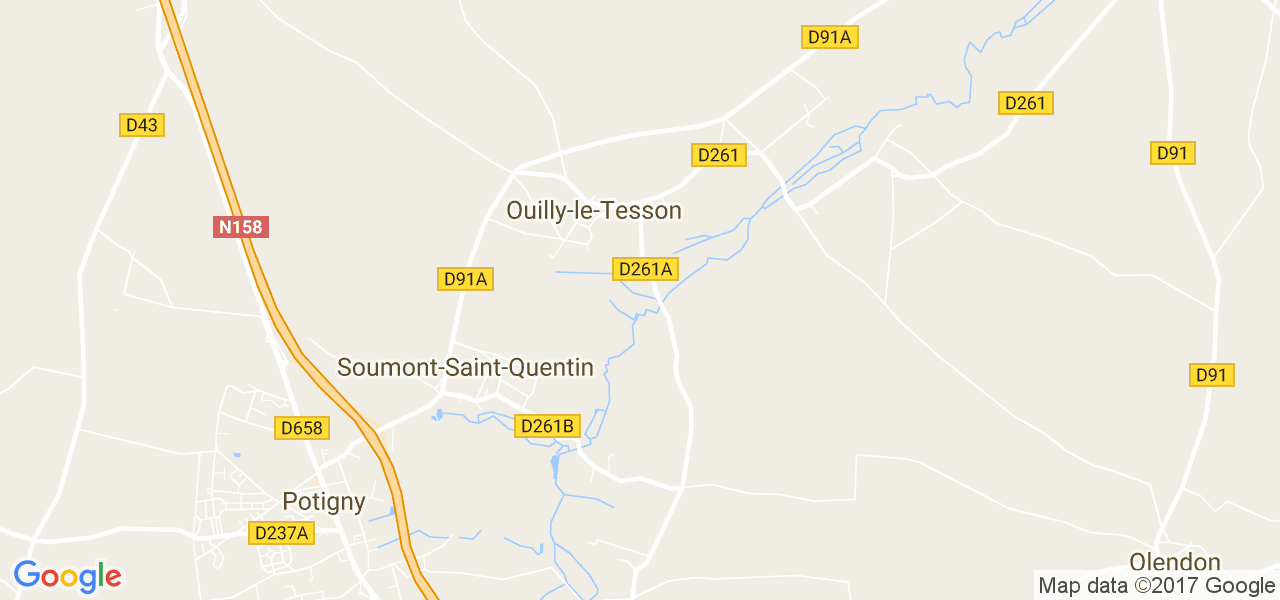 map de la ville de Ouilly-le-Tesson