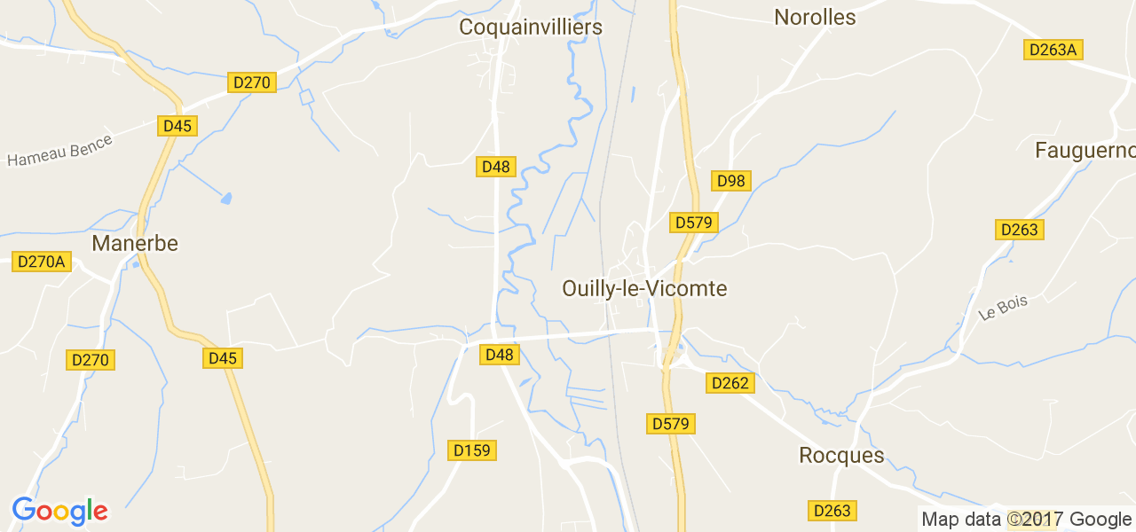 map de la ville de Ouilly-le-Vicomte