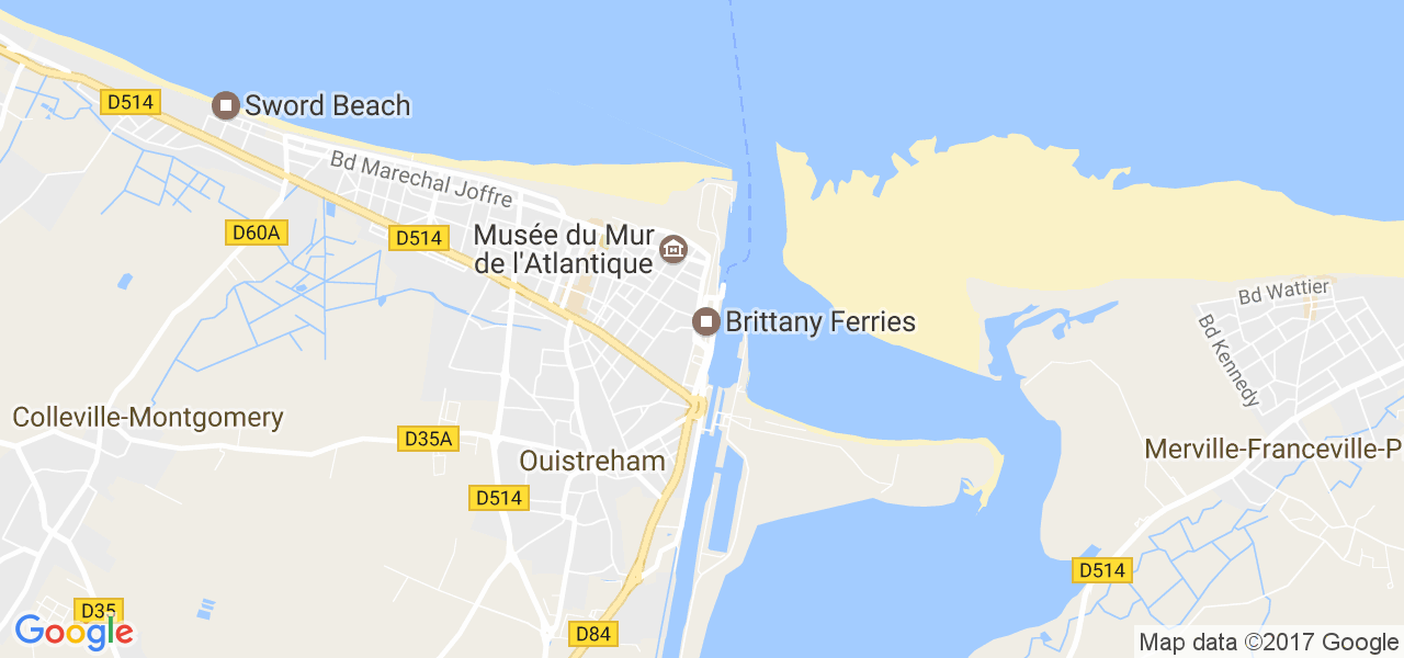 map de la ville de Ouistreham