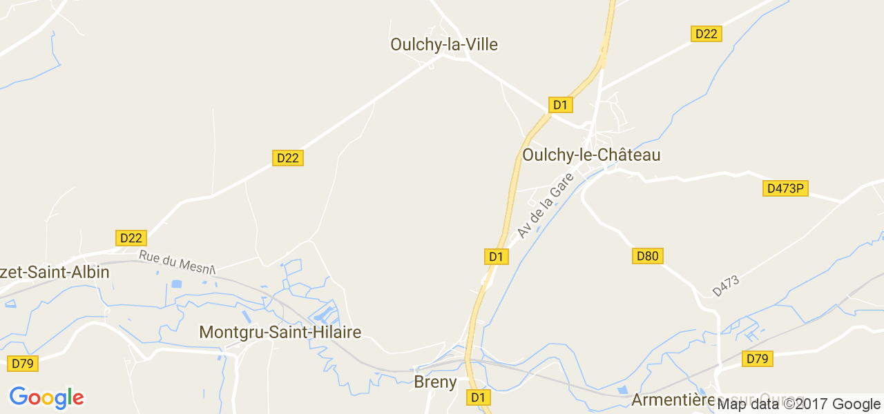 map de la ville de Oulchy-le-Château