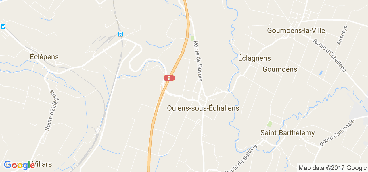 map de la ville de Oulens-sous-Echallens