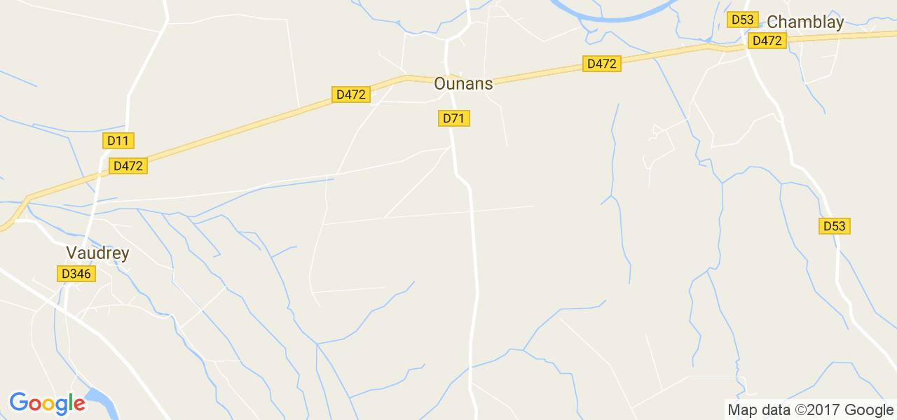 map de la ville de Ounans