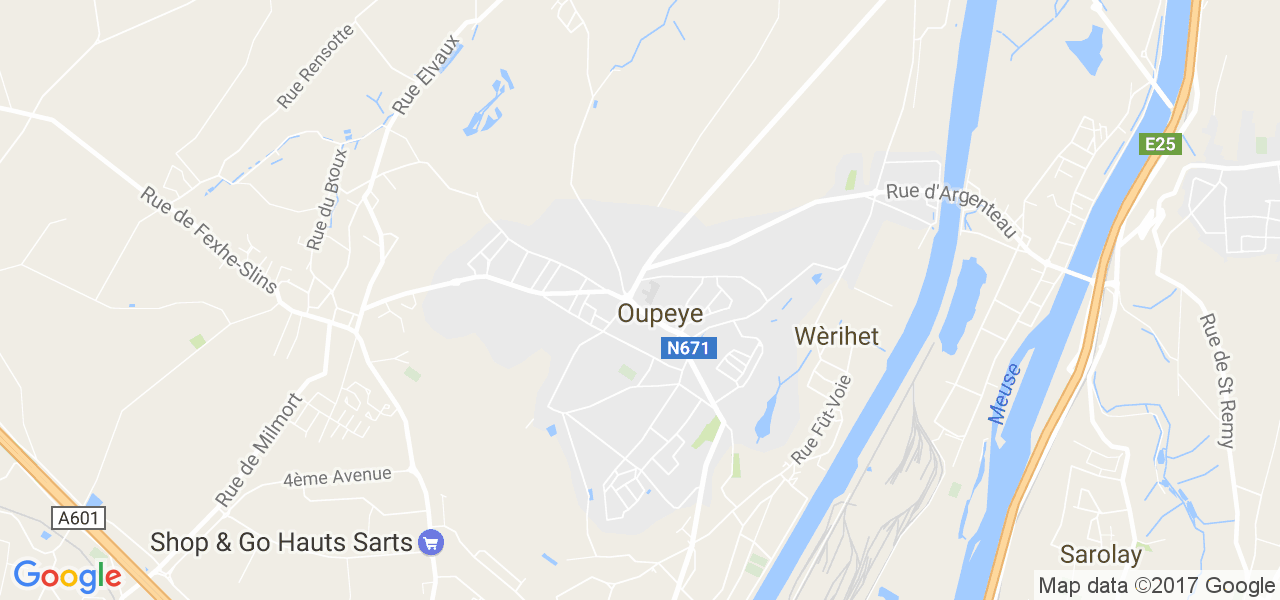 map de la ville de Oupeye