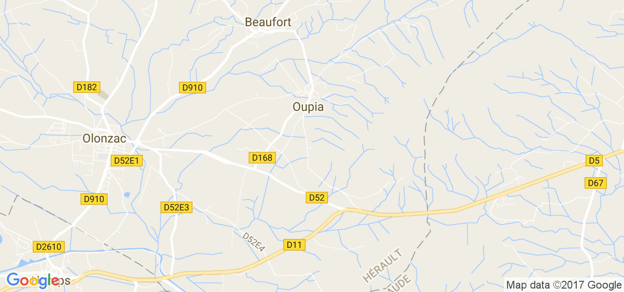 map de la ville de Oupia