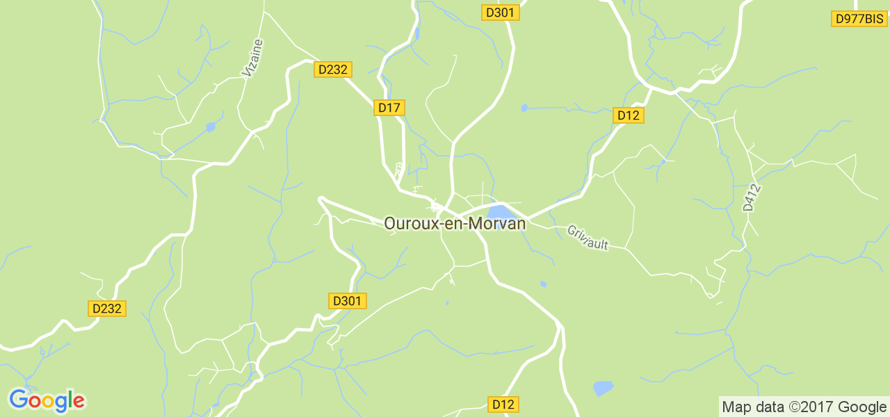 map de la ville de Ouroux-en-Morvan