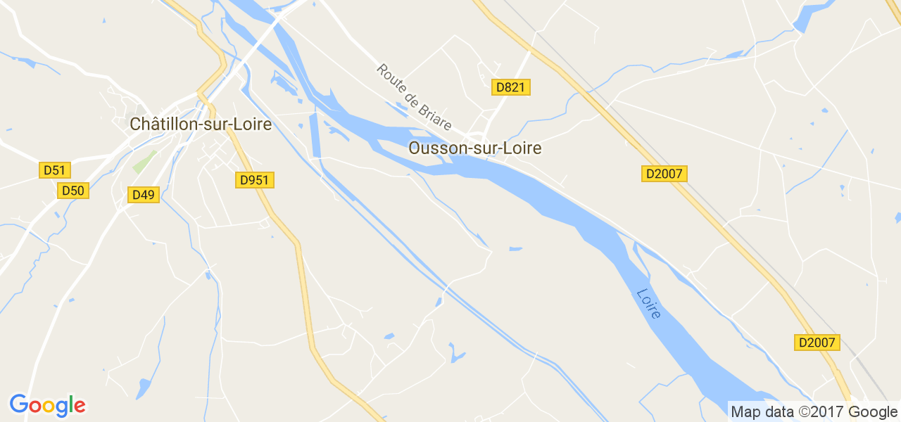 map de la ville de Ousson-sur-Loire