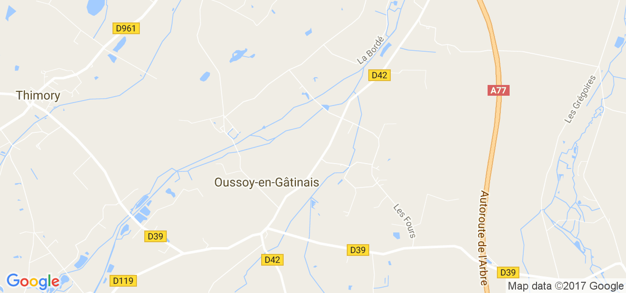 map de la ville de Oussoy-en-Gâtinais