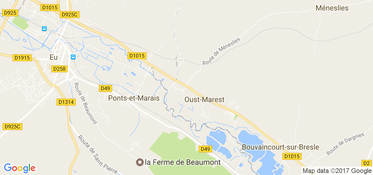 map de la ville de Oust-Marest