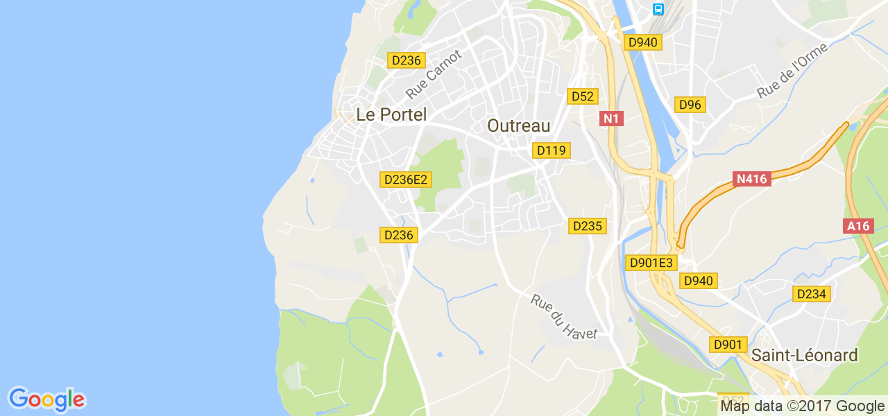 map de la ville de Outreau