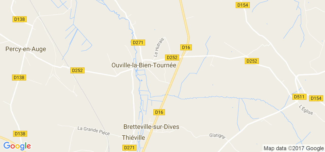 map de la ville de Ouville-la-Bien-Tournée