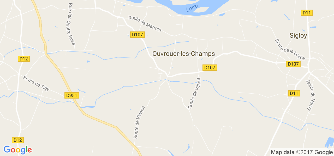 map de la ville de Ouvrouer-les-Champs