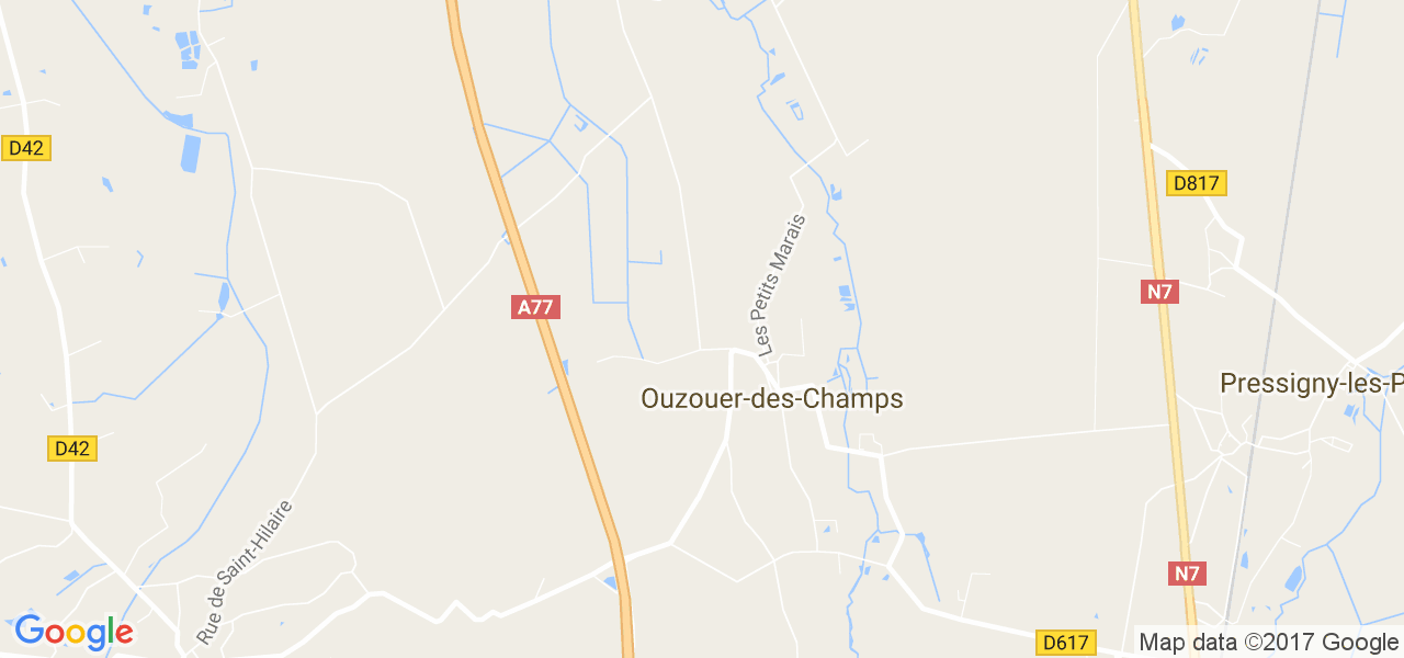 map de la ville de Ouzouer-des-Champs