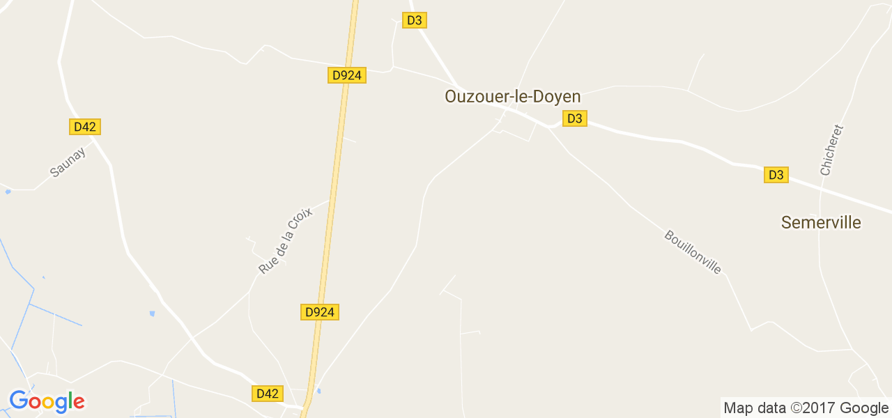 map de la ville de Ouzouer-le-Doyen