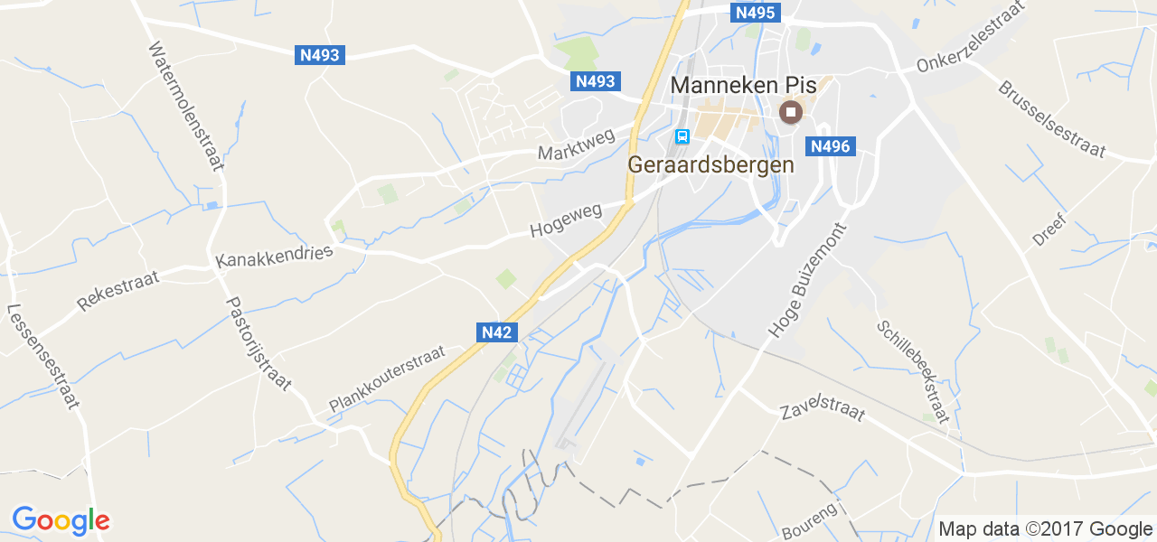 map de la ville de Overboelare