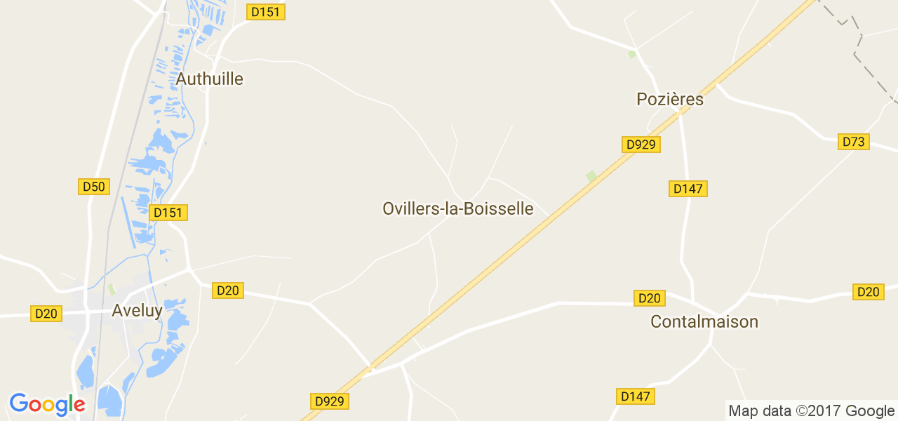 map de la ville de Ovillers-la-Boisselle