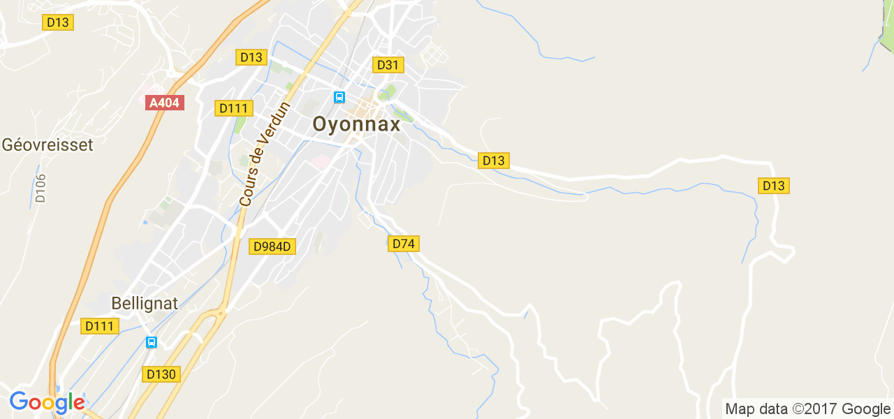 map de la ville de Oyonnax