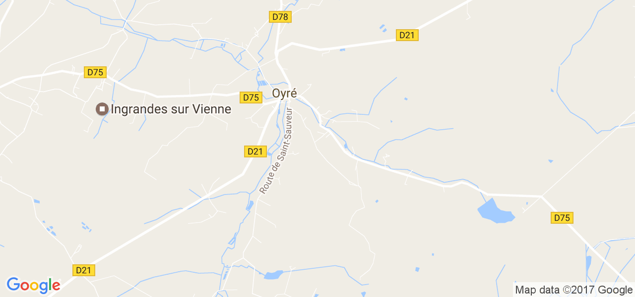 map de la ville de Oyré