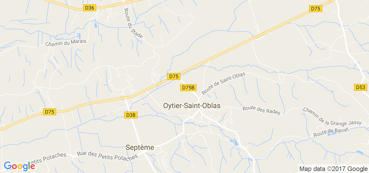 map de la ville de Oytier-Saint-Oblas