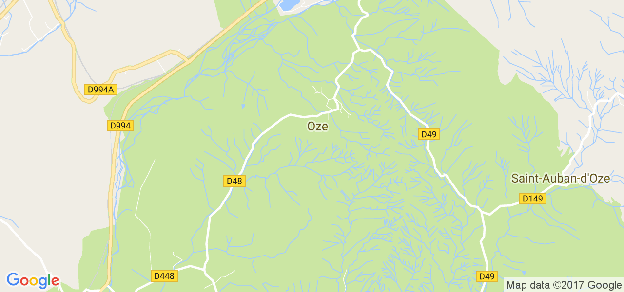 map de la ville de Oze