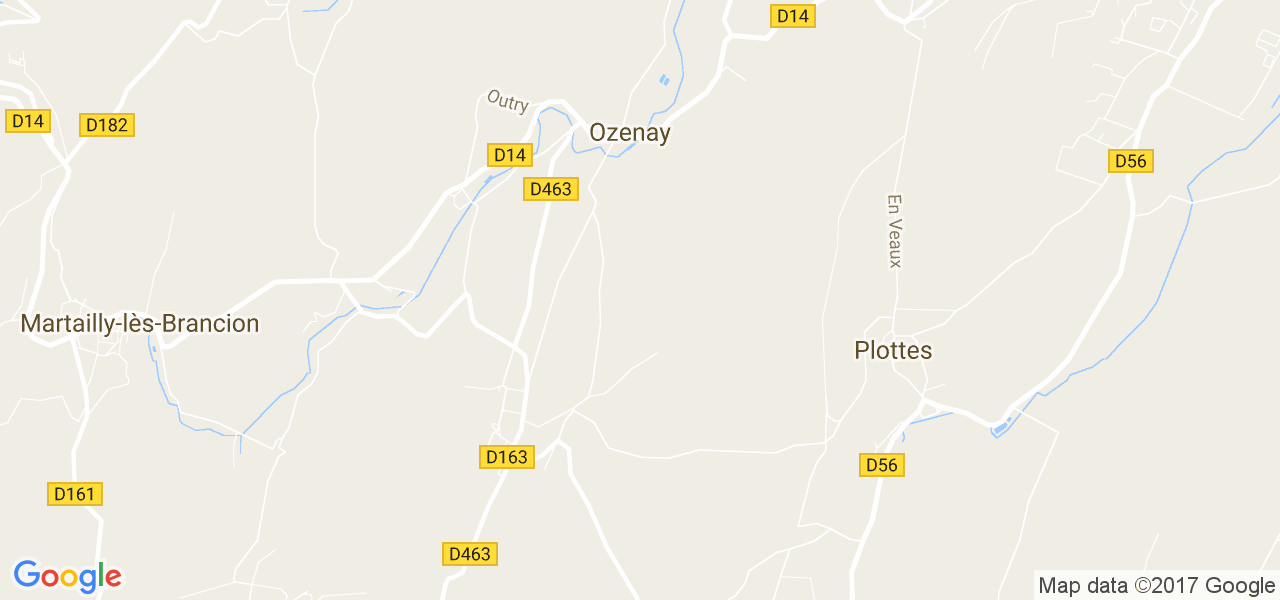 map de la ville de Ozenay