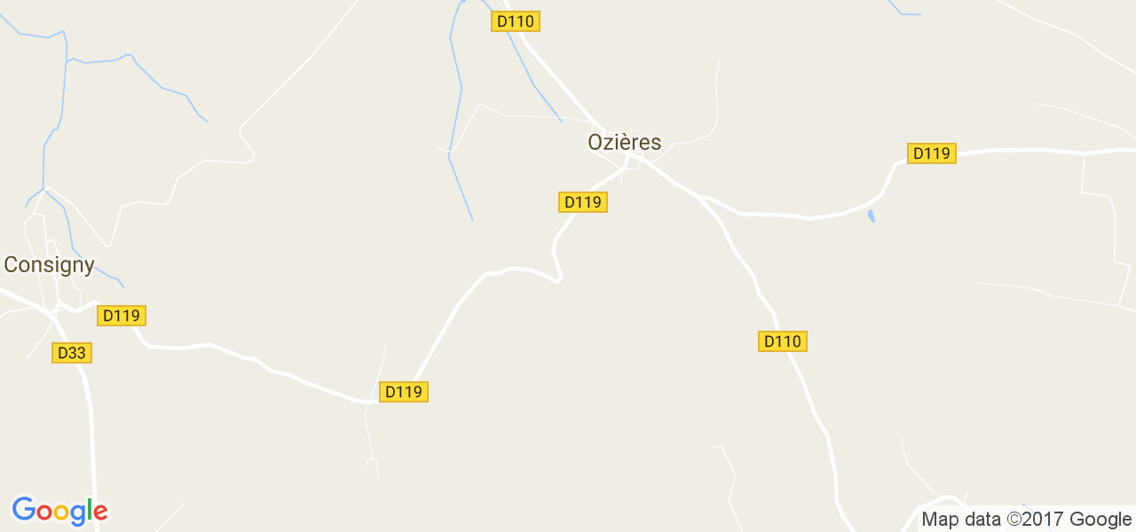 map de la ville de Ozières