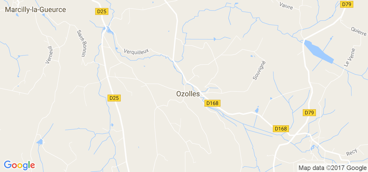 map de la ville de Ozolles