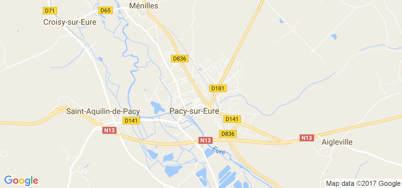 map de la ville de Pacy-sur-Eure