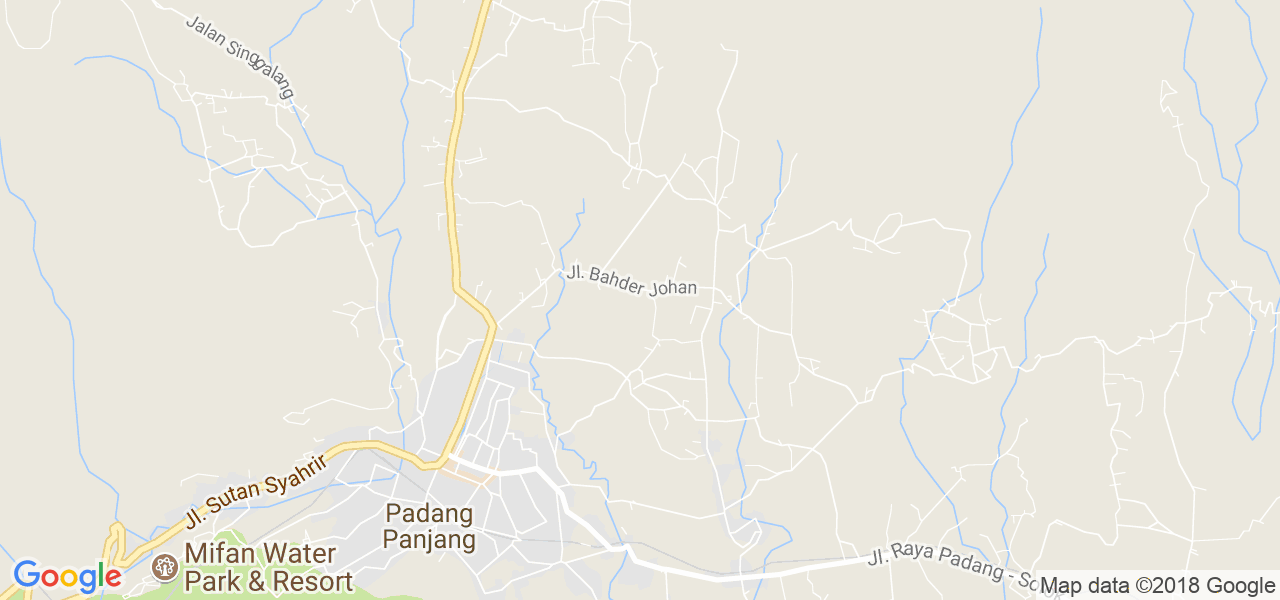 map of the city of Padangpanjang