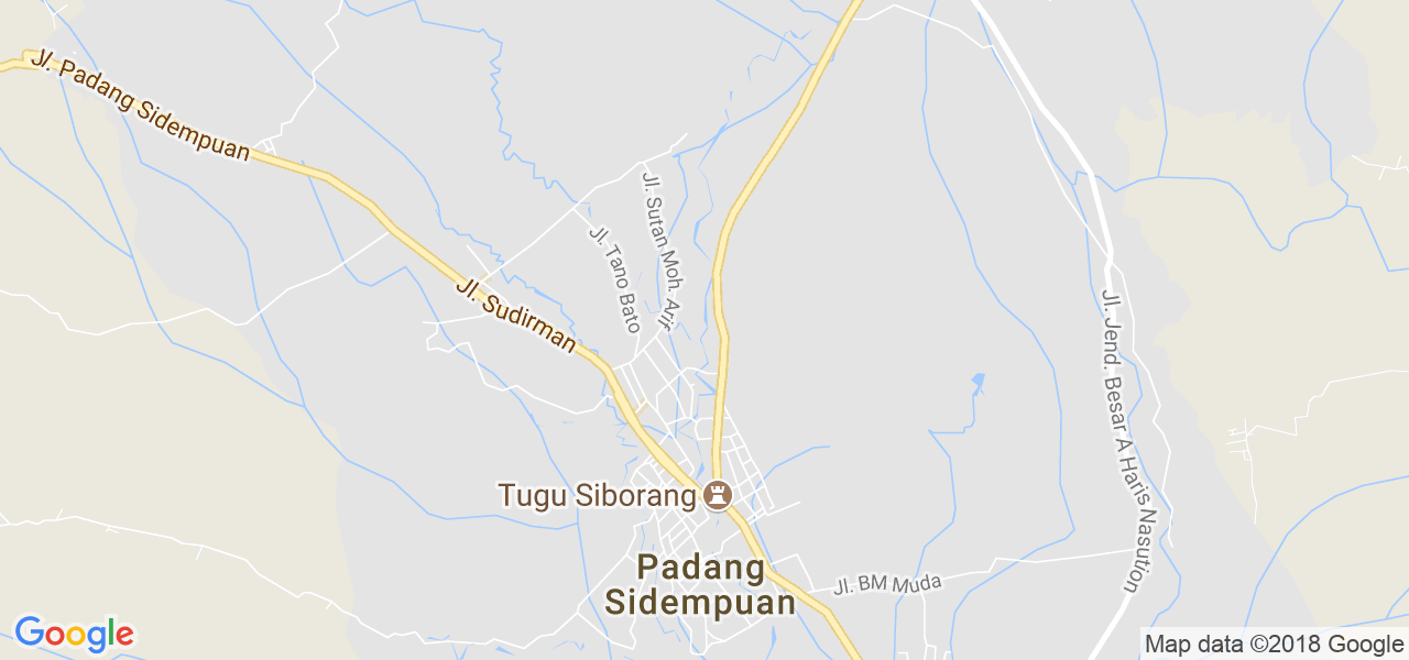 map of the city of Padangsidempuan