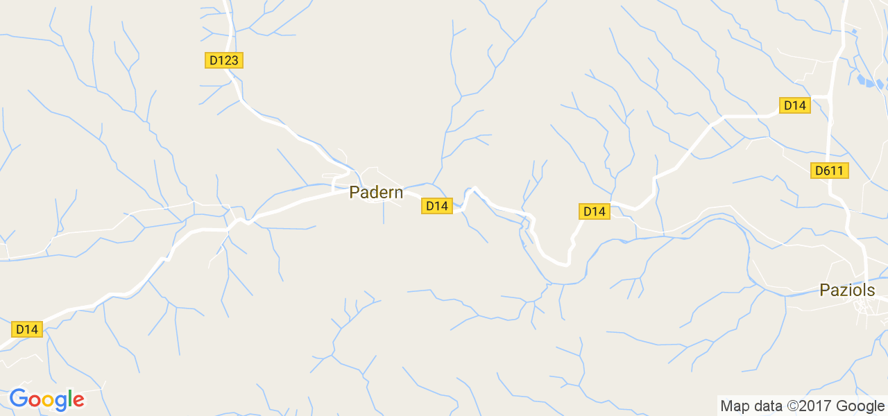 map de la ville de Padern