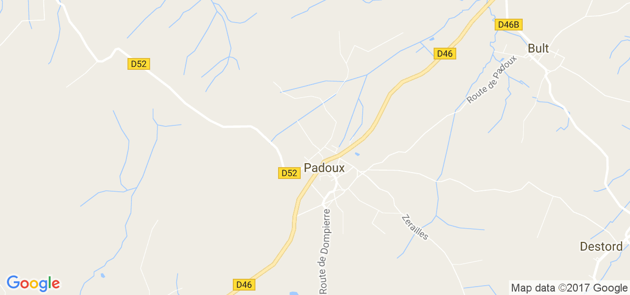 map de la ville de Padoux