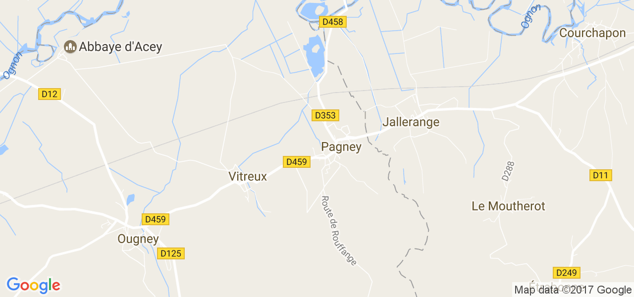 map de la ville de Pagney