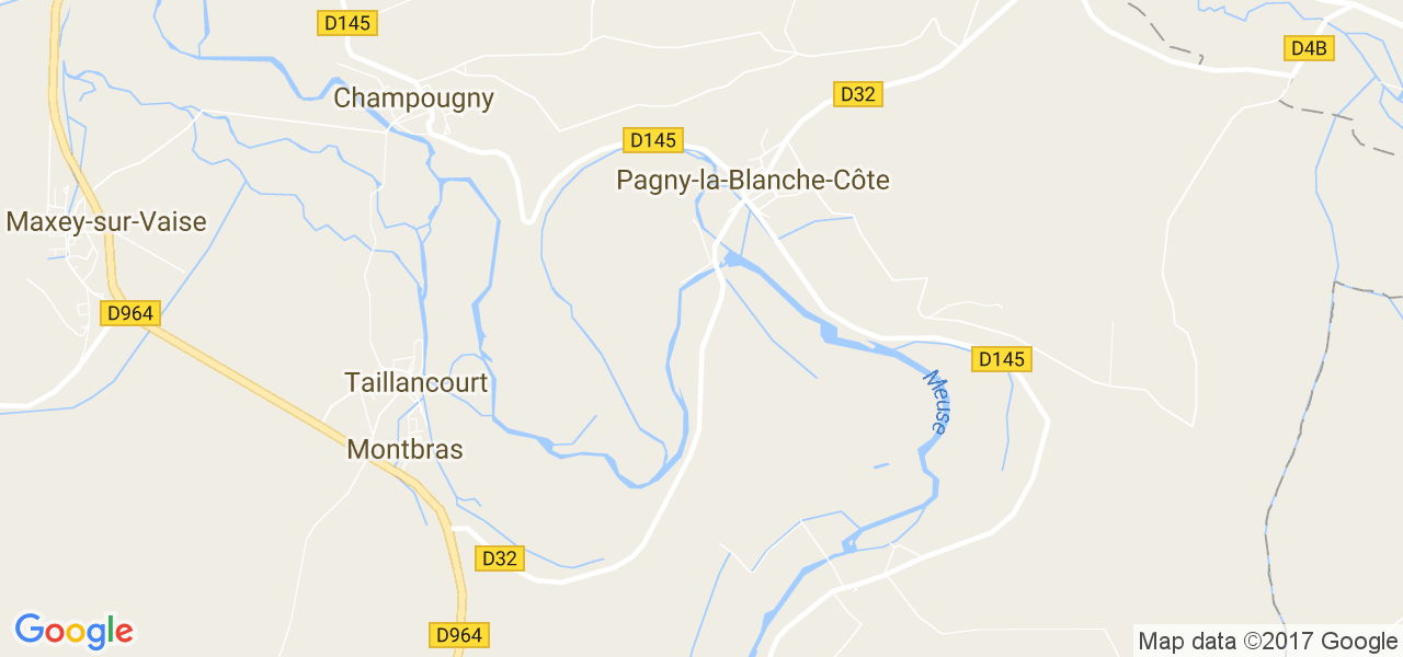 map de la ville de Pagny-la-Blanche-Côte