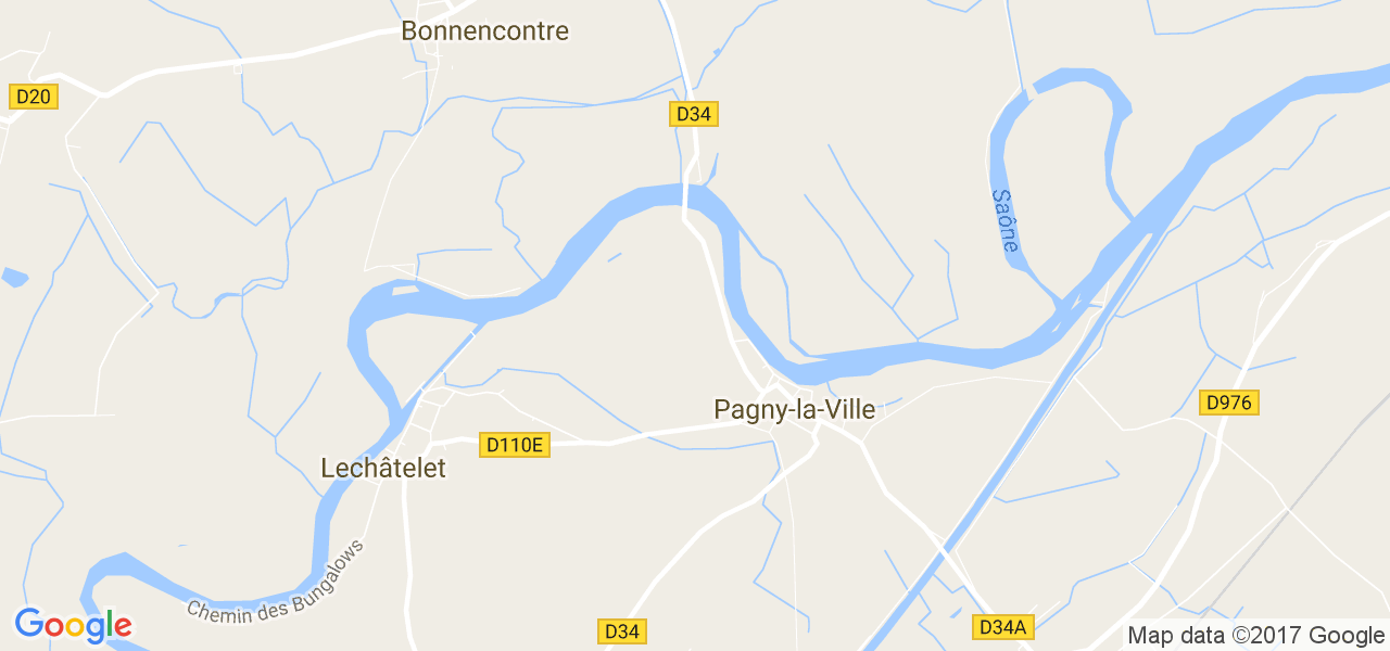 map de la ville de Pagny-la-Ville