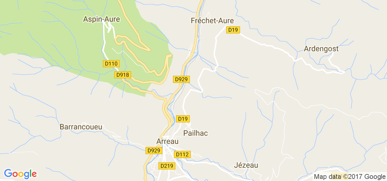 map de la ville de Pailhac