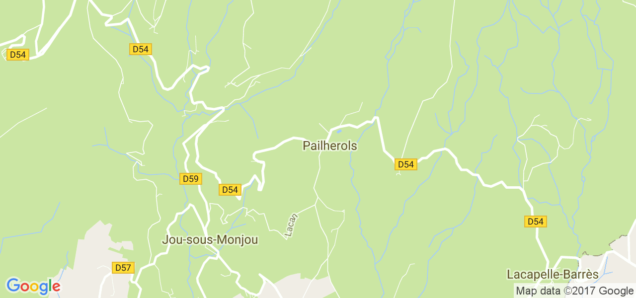 map de la ville de Pailherols