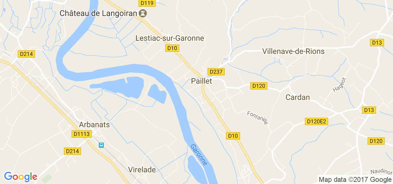 map de la ville de Paillet