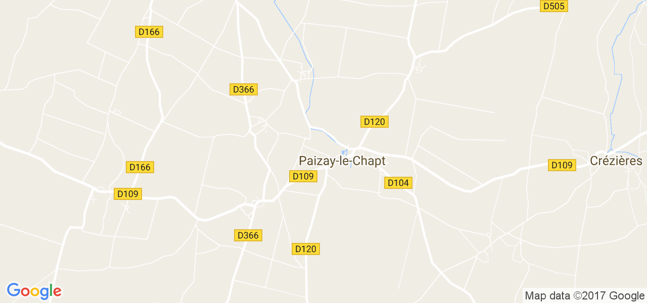 map de la ville de Paizay-le-Chapt