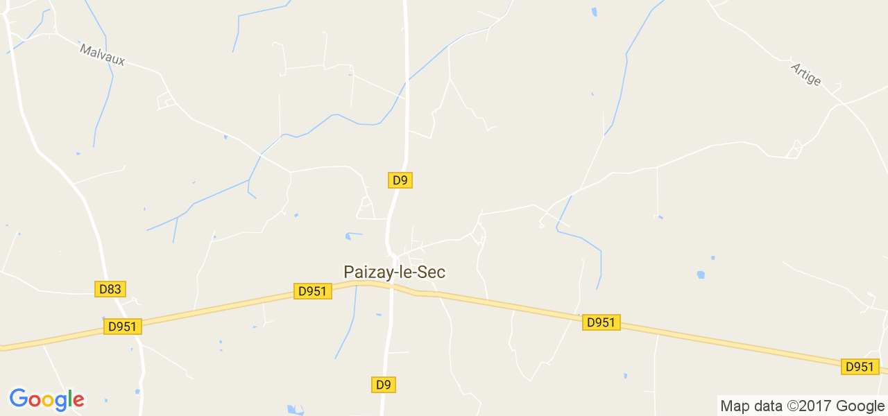 map de la ville de Paizay-le-Sec