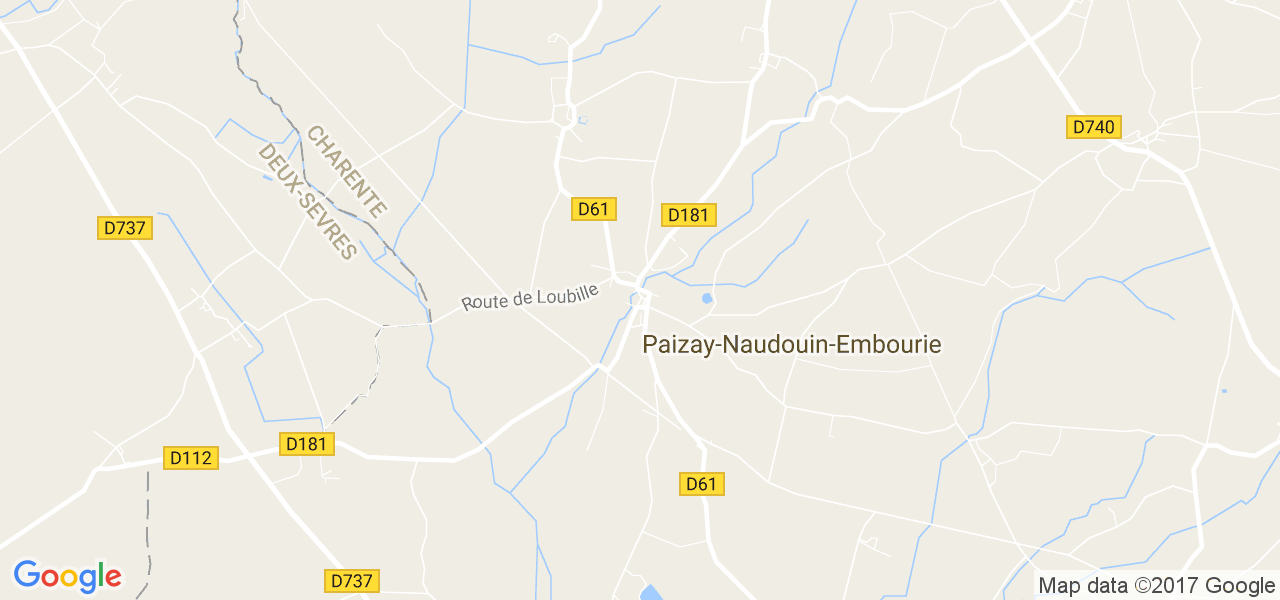 map de la ville de Paizay-Naudouin-Embourie